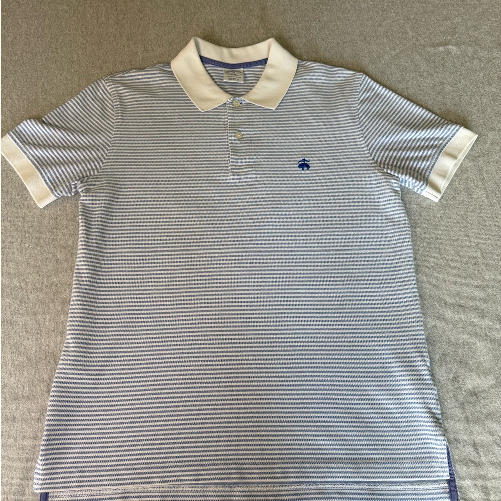 Brooks Brothers Blue and White Polo Shirt Classic Stripes